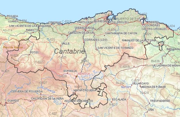 Tourist map of Cantabria