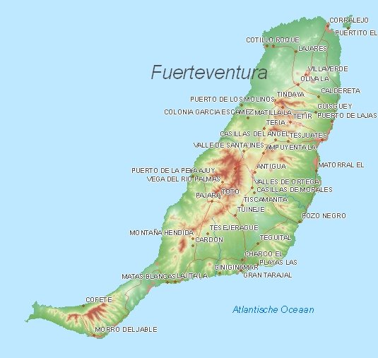 Tourist map of Fuerteventura