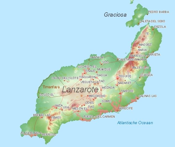 Tourist map of Lanzarote