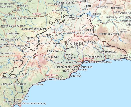 Tourist map of Málaga