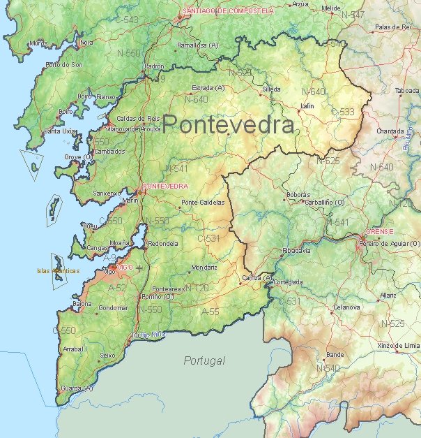 Tourist map of Pontevedra
